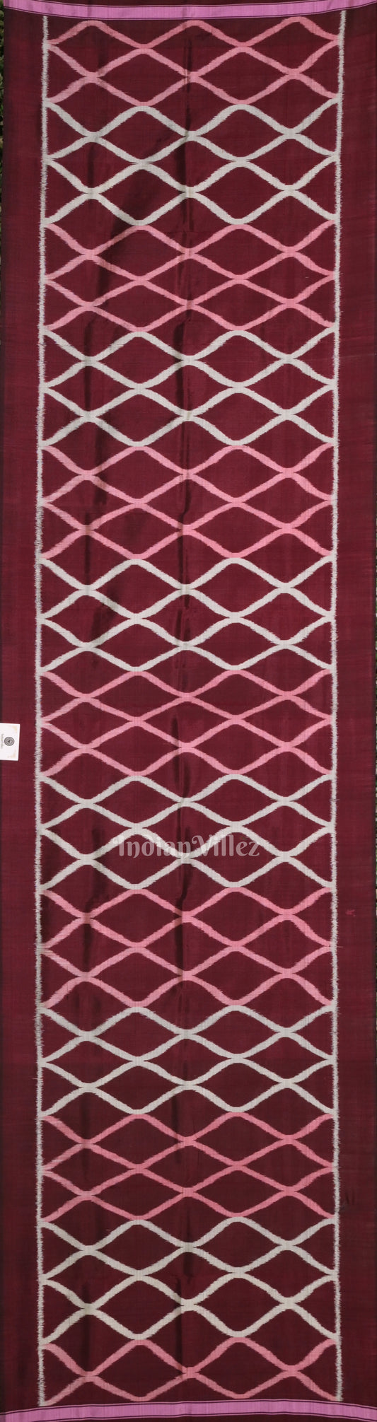 Dark Maroon Odisha Ikat Pure Sambalpuri Silk Stole