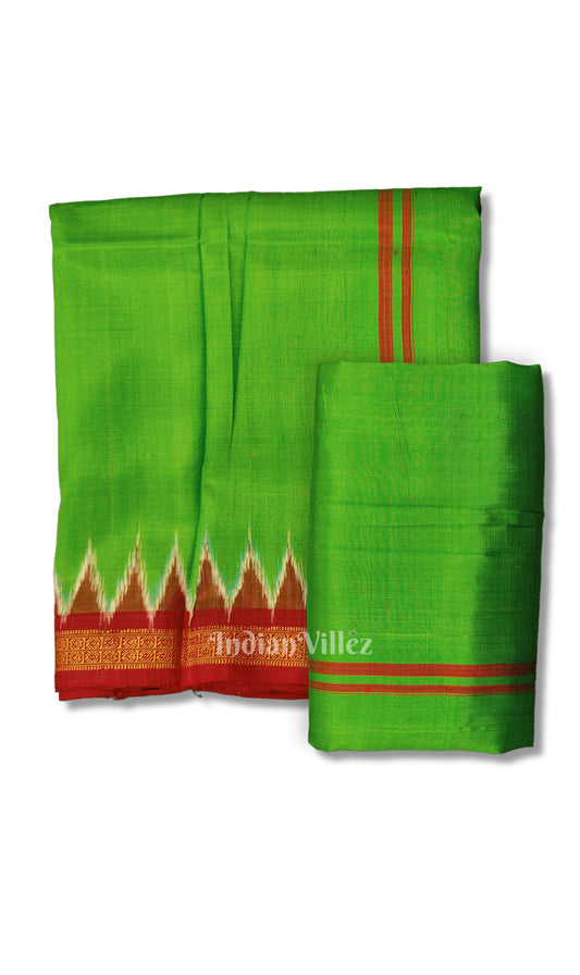 Green Red Odisha Handloom Sambalpuri Joda