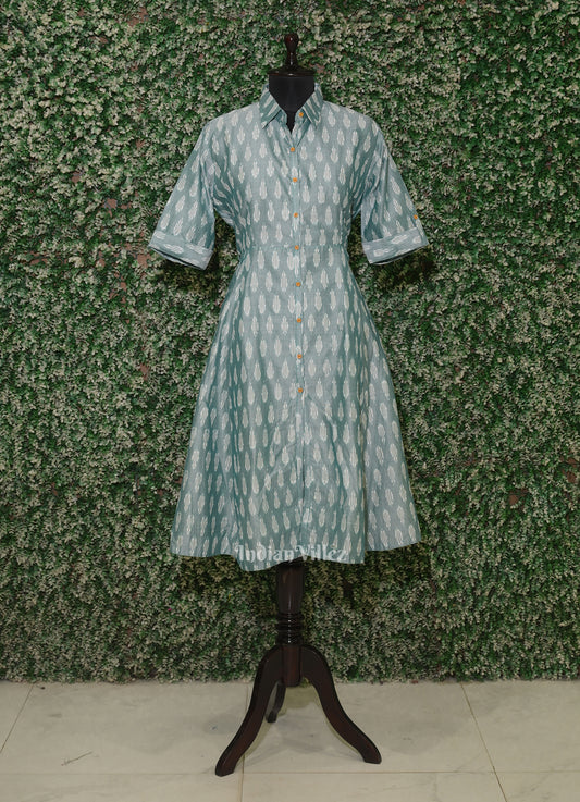 Light Green Odisha Ikat Designer Office Wear For Women