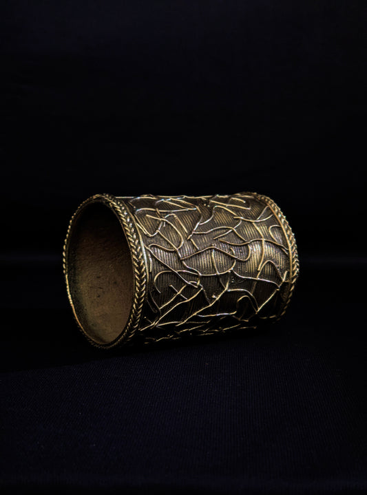 Dhokra Craft Desk Accessory - Round Rope Design Stationery Stand