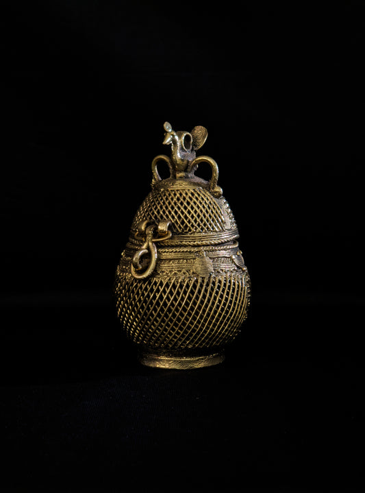 Handmade Dhokra Coconut Box (Small)