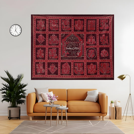 Award Winning Double Ikat "Shri Ganesh" Wall Hanging