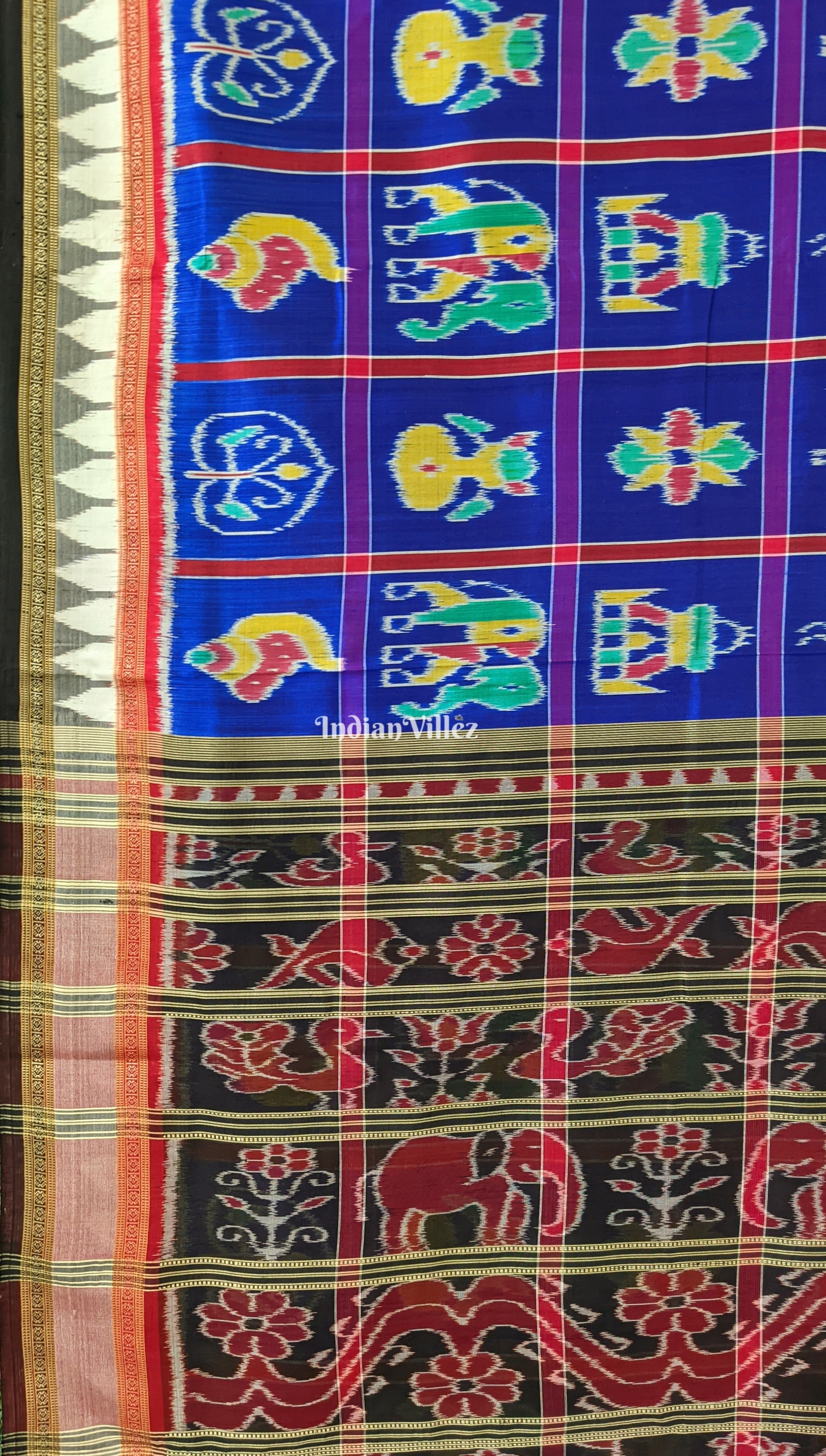 Blue Nabakothi Khandua Silk Pata Saree 