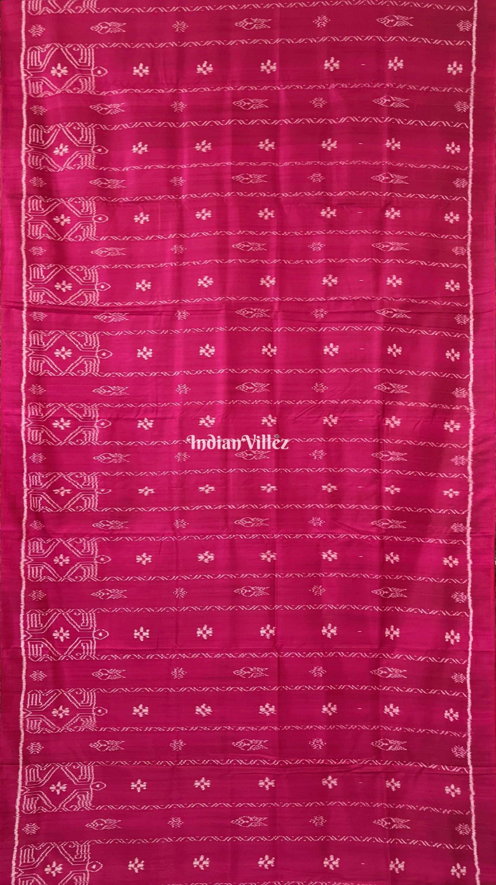Rani Pink Contemporary Odisha Handloom Silk Saree