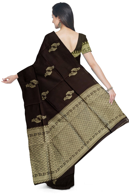 Coffee With Golden Kanjivaram Soft Silk Saree