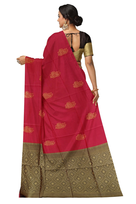 Red Maroon Kanjivaram Soft Silk Saree