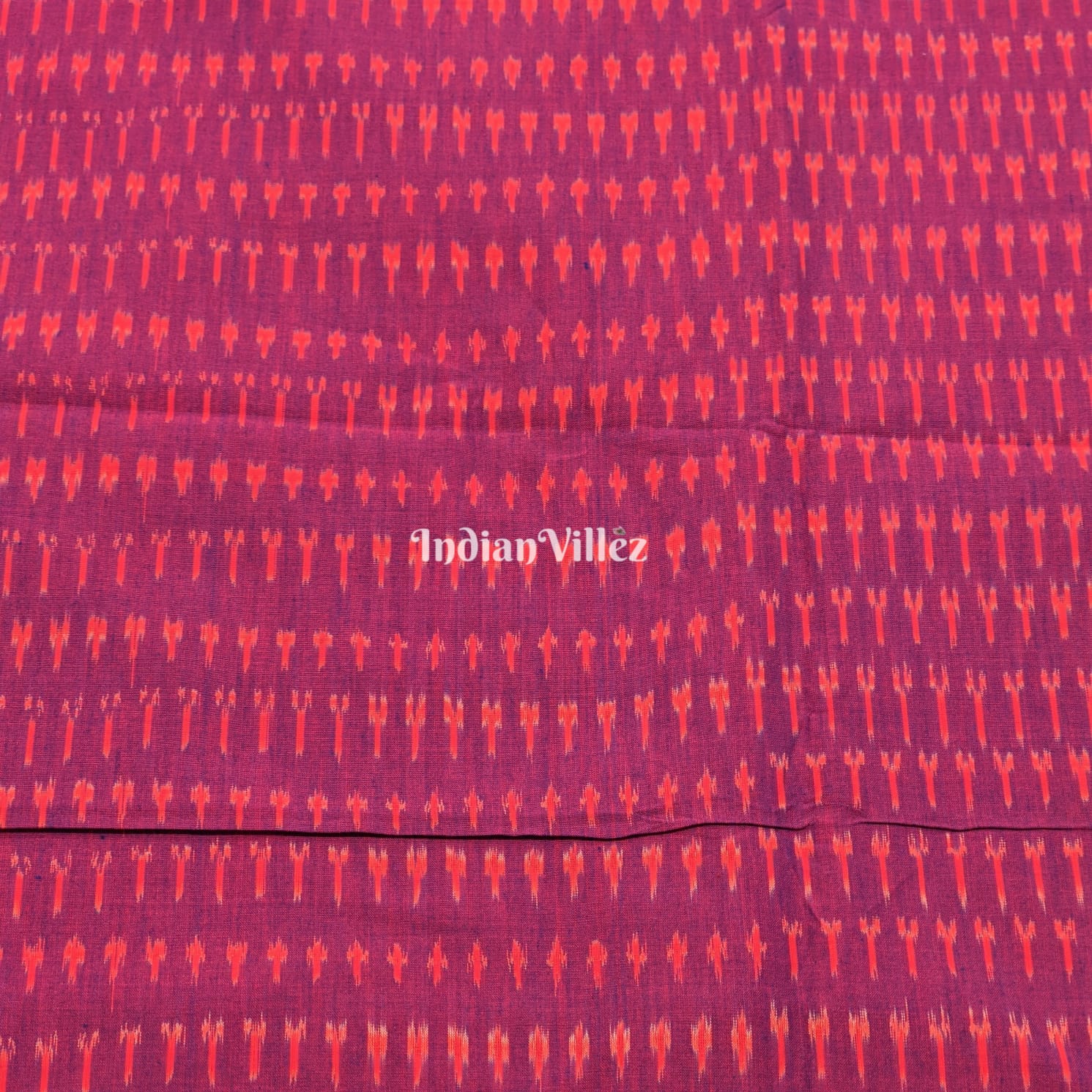 Magenta Pochampally Ikat Cotton Fabric