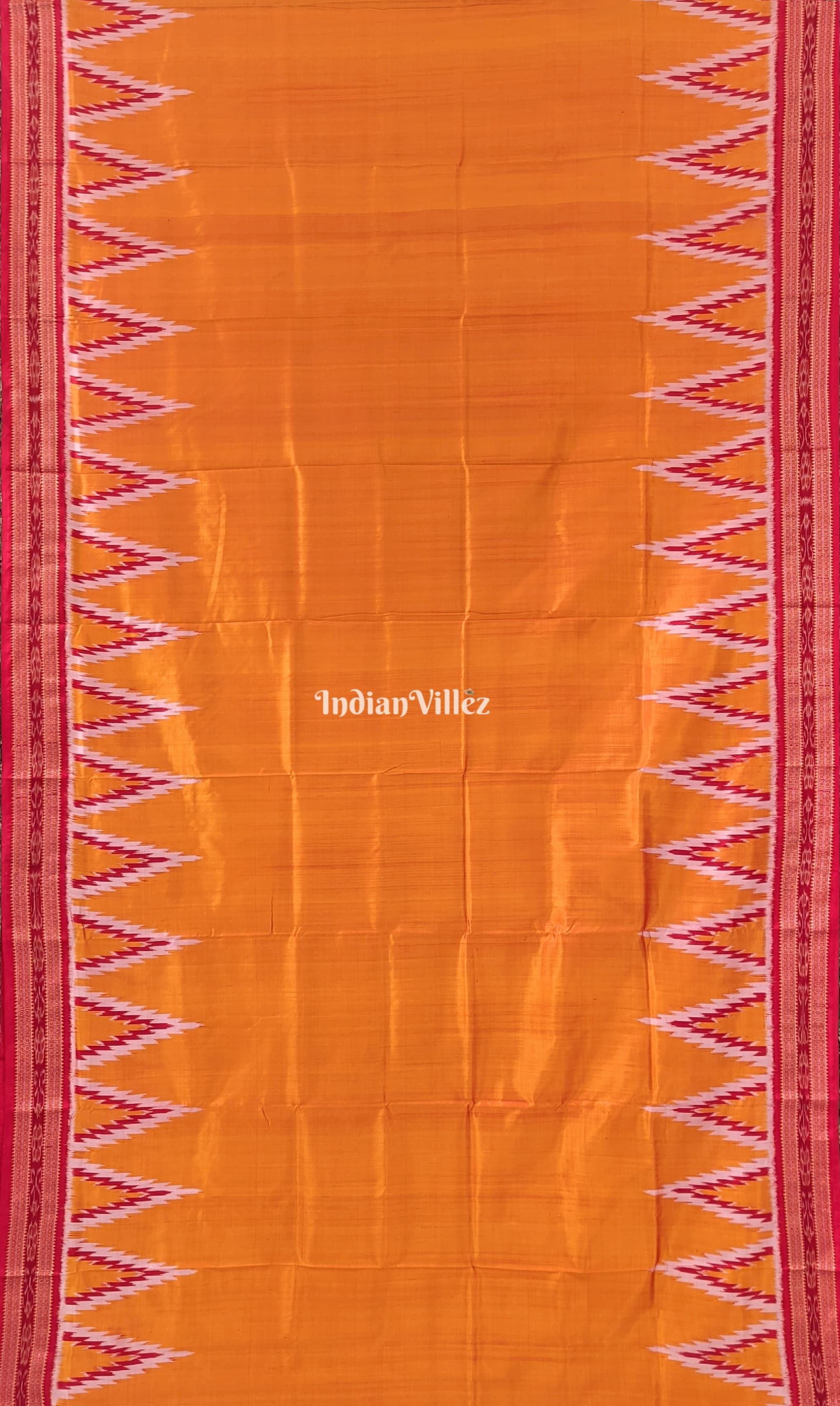 Orange With Red Phoda Kumbha Khandua Silk Saree