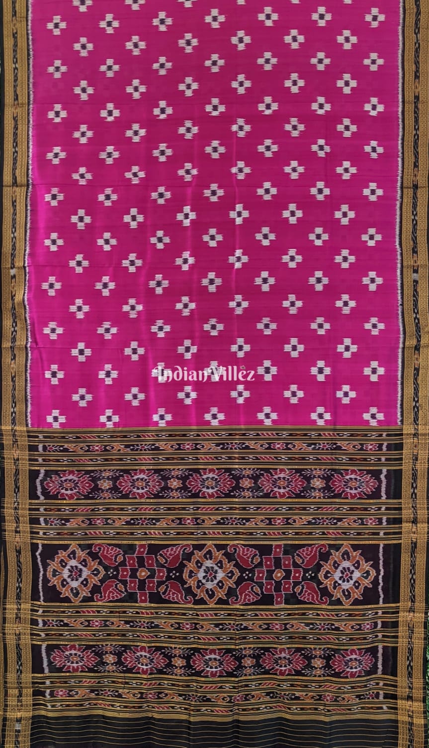 Magenta Pasapali Odisha Ikat Khandua Silk Saree