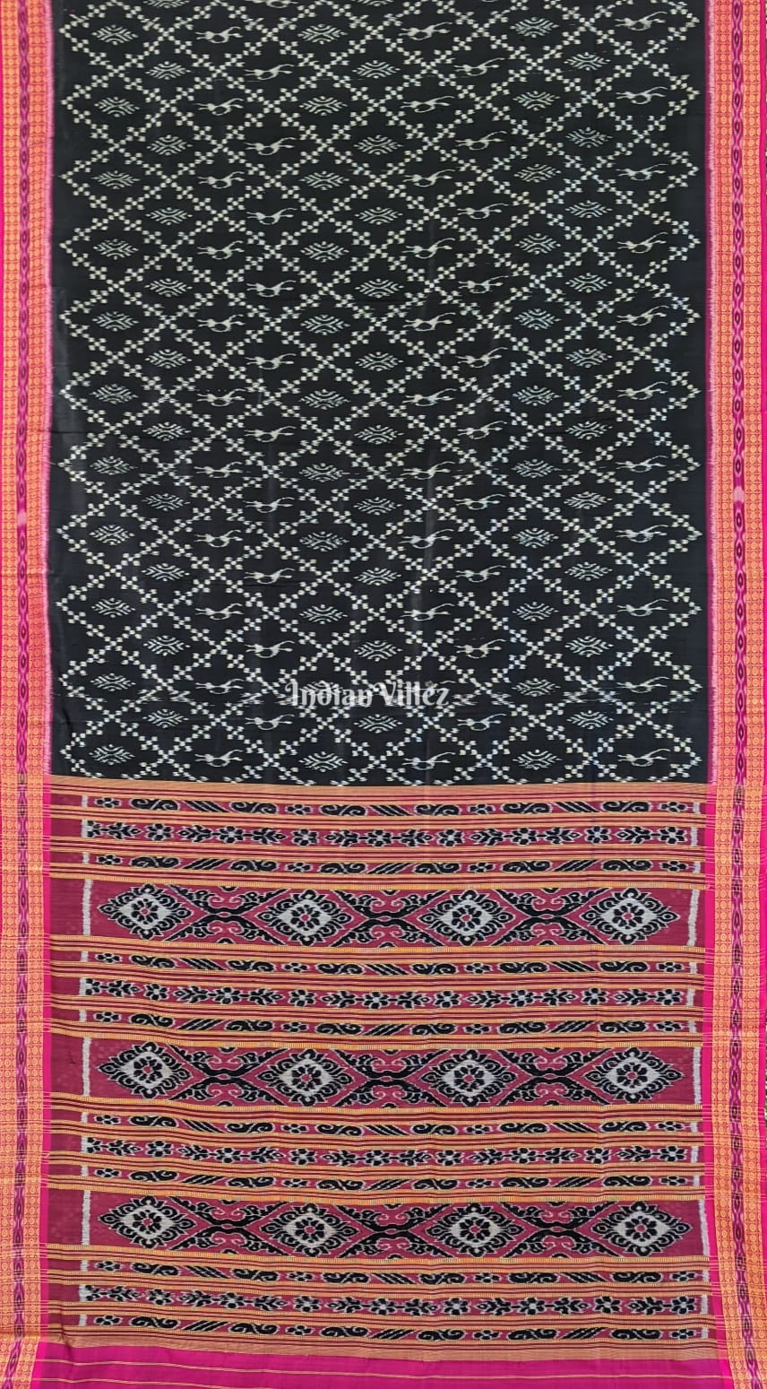 Black Tribal Body Odisha Handloom Khandua Silk Saree