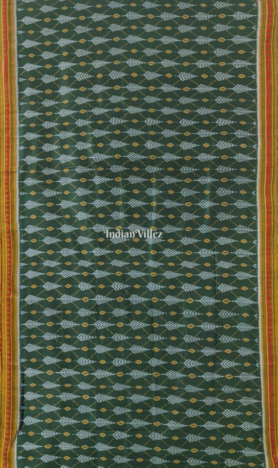 Army Green Yellow Contemporary Dongria Border Silk Saree