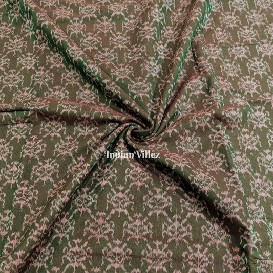 Ever Green Dual Tone Sambalpuri Ikat Cotton Fabric