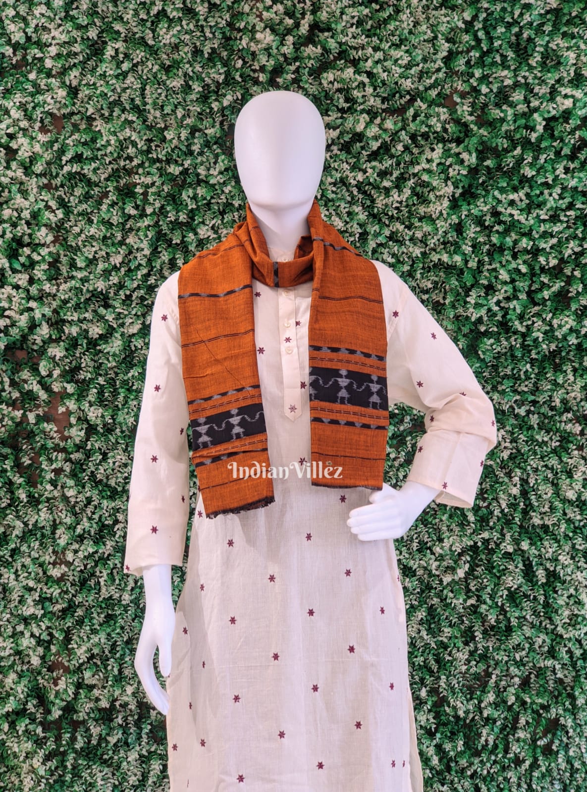 Mustard Yellow Saura Cotton Handloom Stole