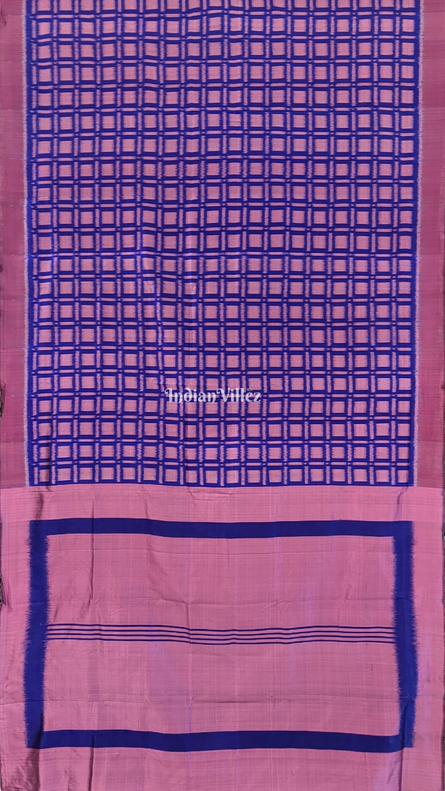 Royal Blue & Rose Pink Odisha Ikat Contemporary Silk Saree