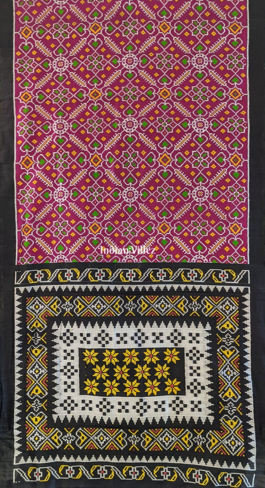 Rajkot Patola Inspired Odisha Handloom Contemporary Silk Saree