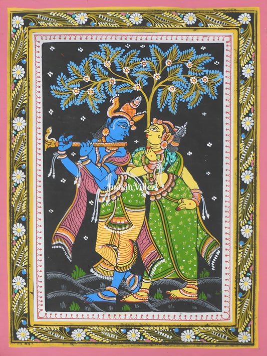 Radha Krishna Pattachitra Wall Painting