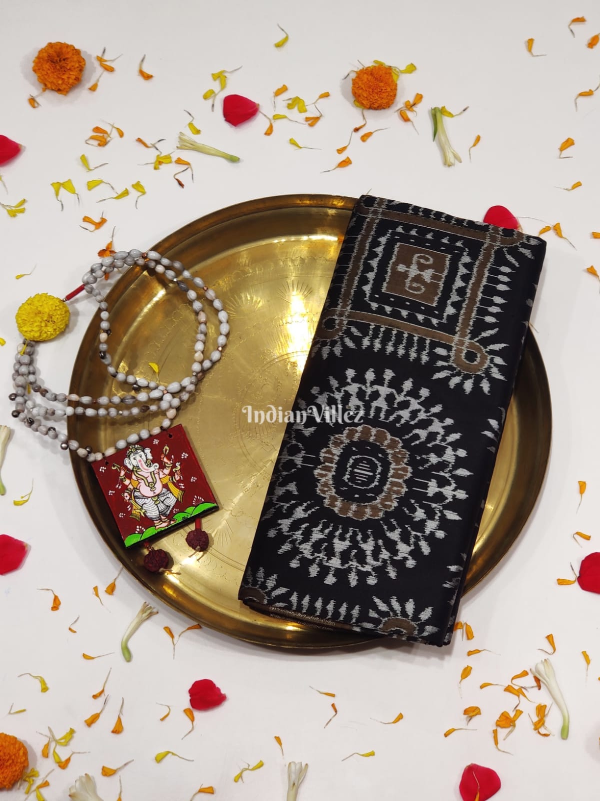 Black Mehendi Odisha Ikat Pure Sambalpuri Silk Saree