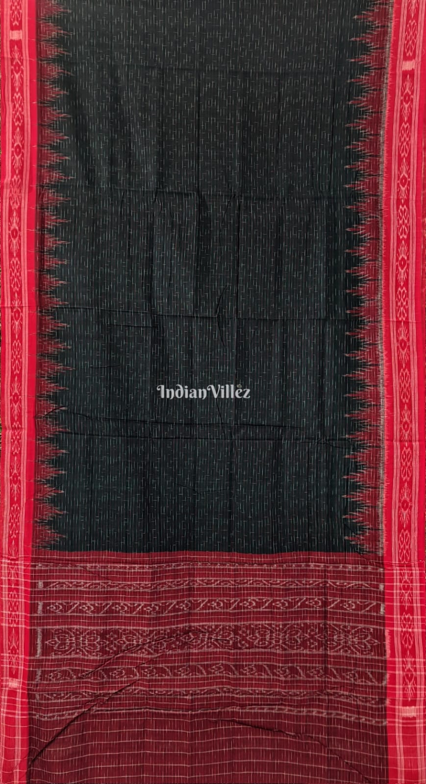 Bottle Green Maniabandha Cotton Jharana Saree