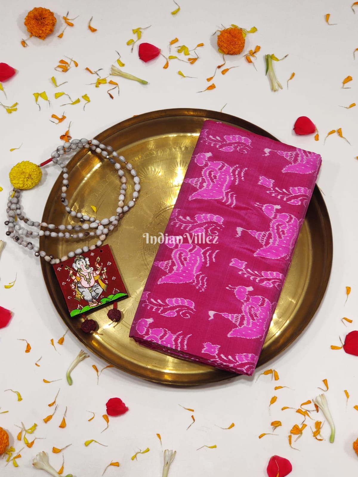 Pink Odisha Ikat Pure Sambalpuri Silk Pastel Saree