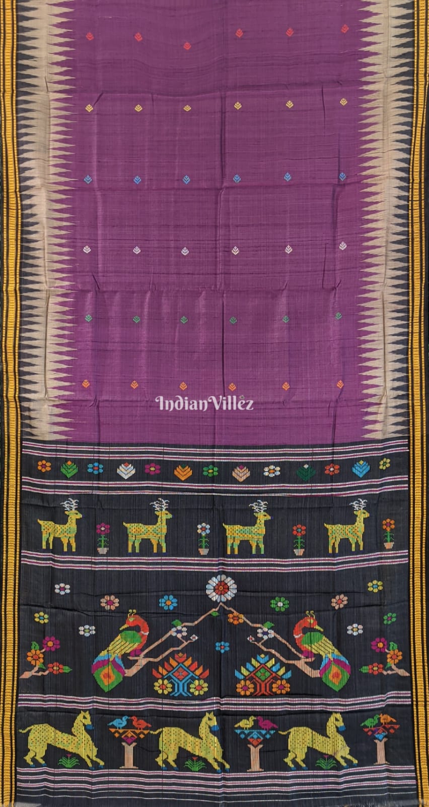 Lavender Odisha Handloom Gopalpur Tussar Silk Saree