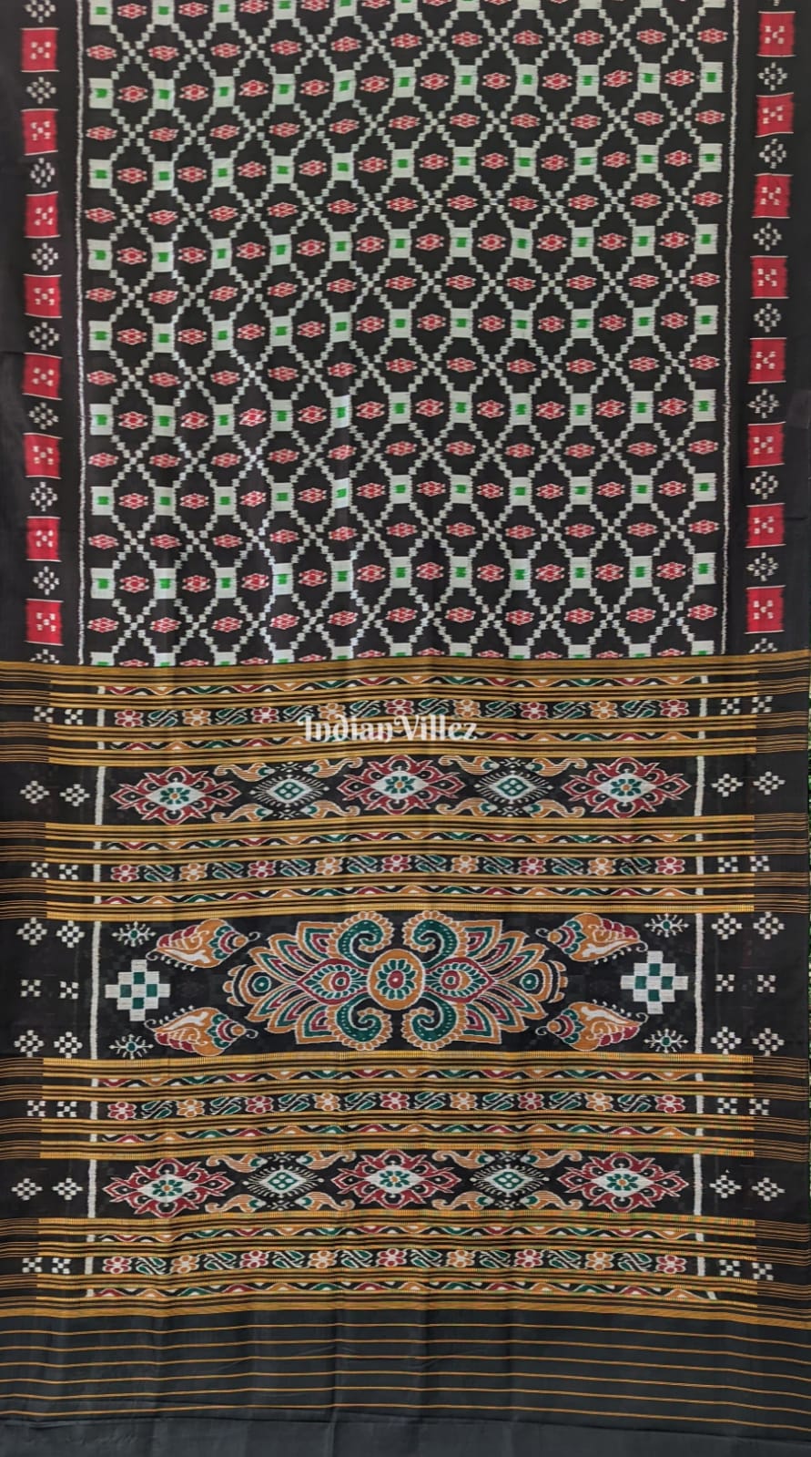 Black Small Pasapali Designer Contemporary Silk Saree