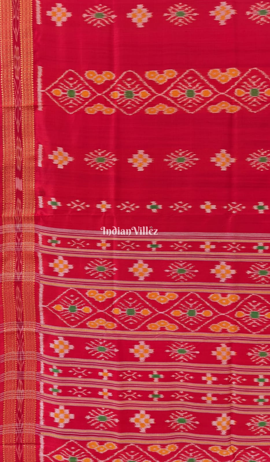 Red Small Body Pasapali Khandua Silk Saree