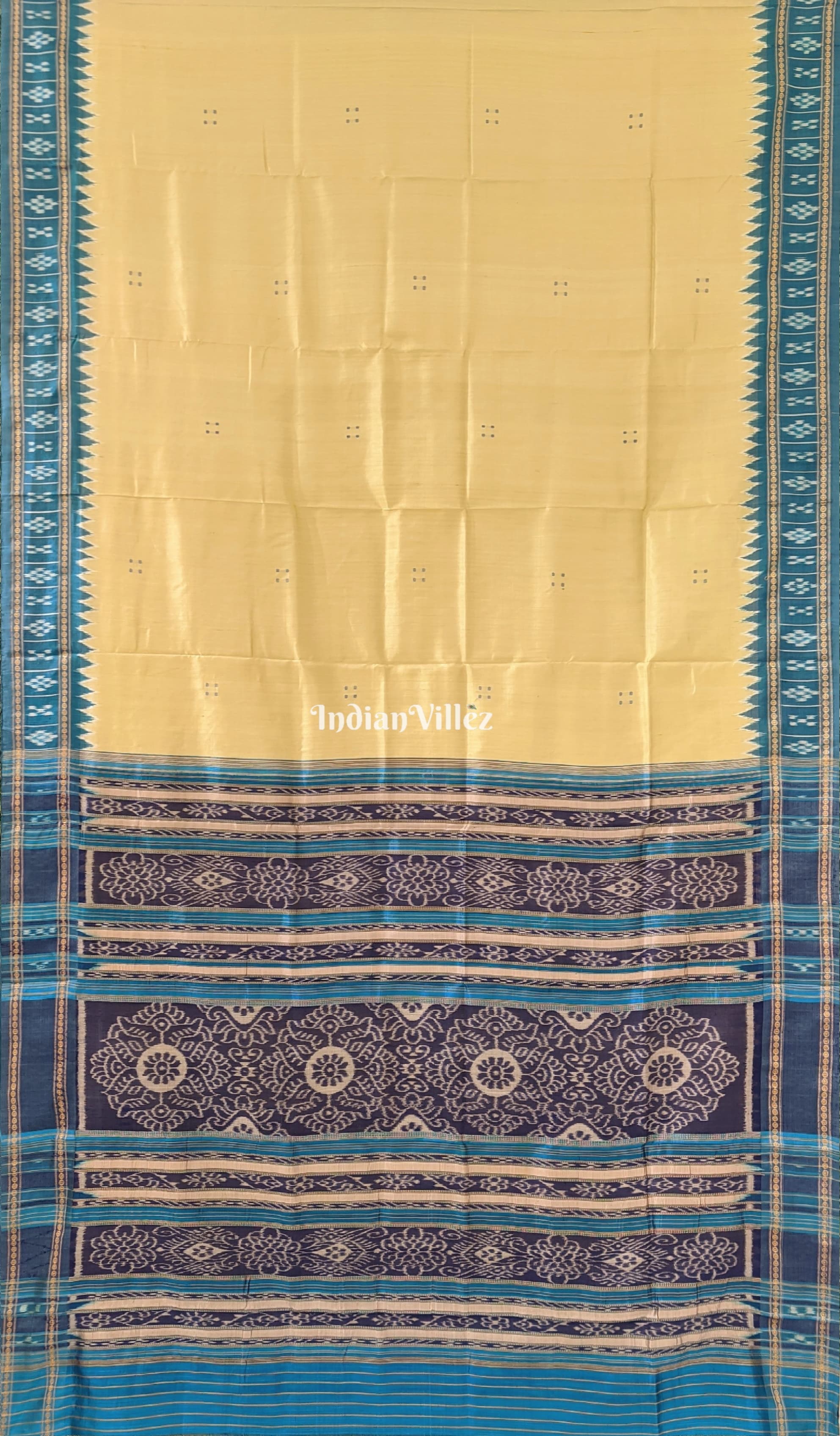 Off-White Border Pasapali Khandua Silk Saree