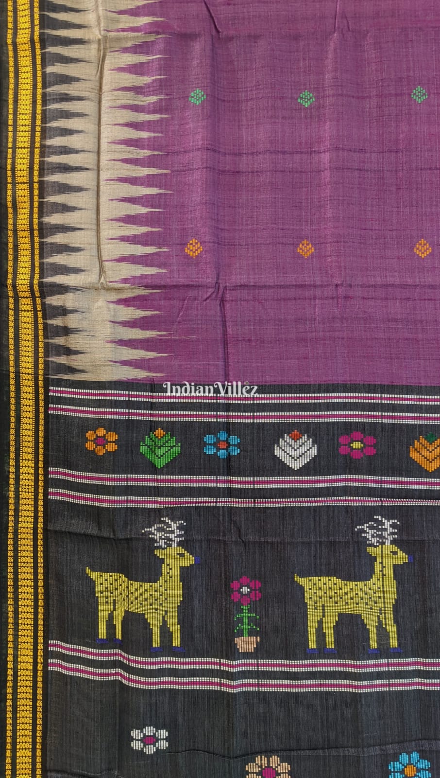 Lavender Odisha Handloom Gopalpur Tussar Silk Saree