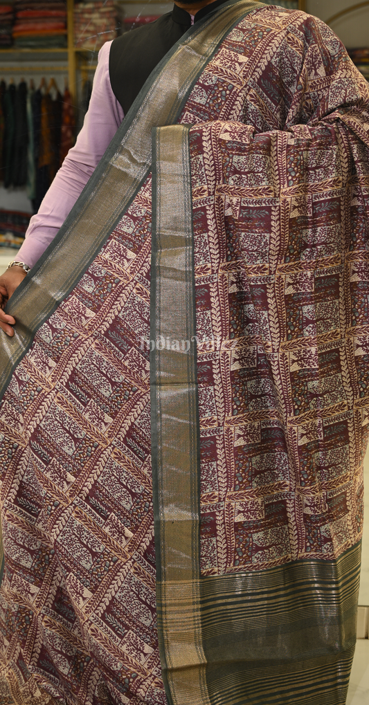 Multicolour Screen Printed Cotton Saree