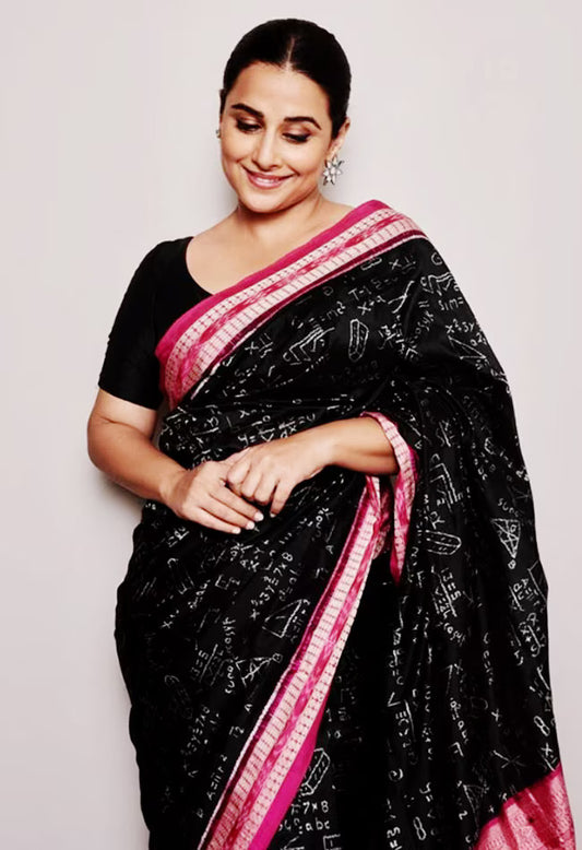 Vidya Balan Mathematics Theme Sambalpuri Silk Saree