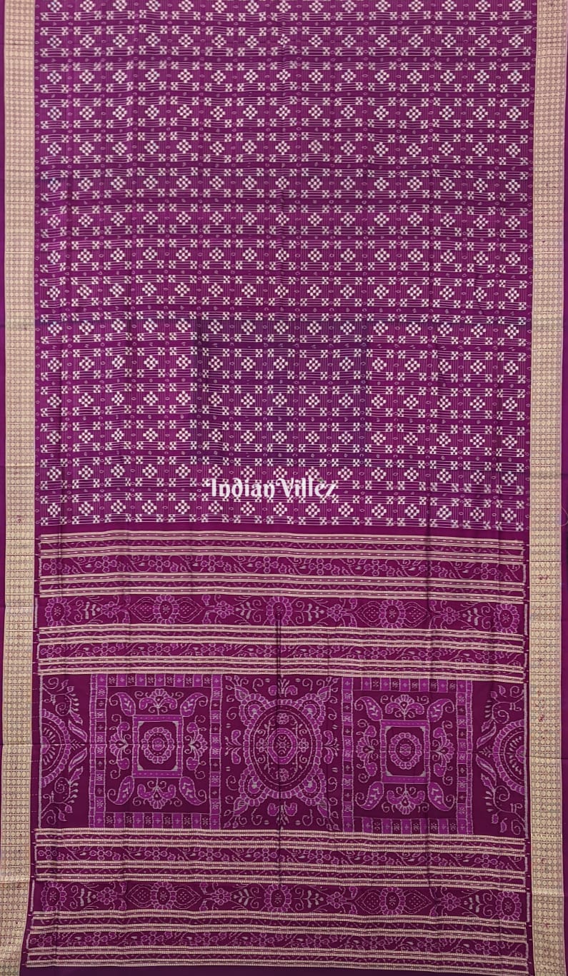 Purple 45 Kothi Sambalpuri Pasapali Silk Saree
