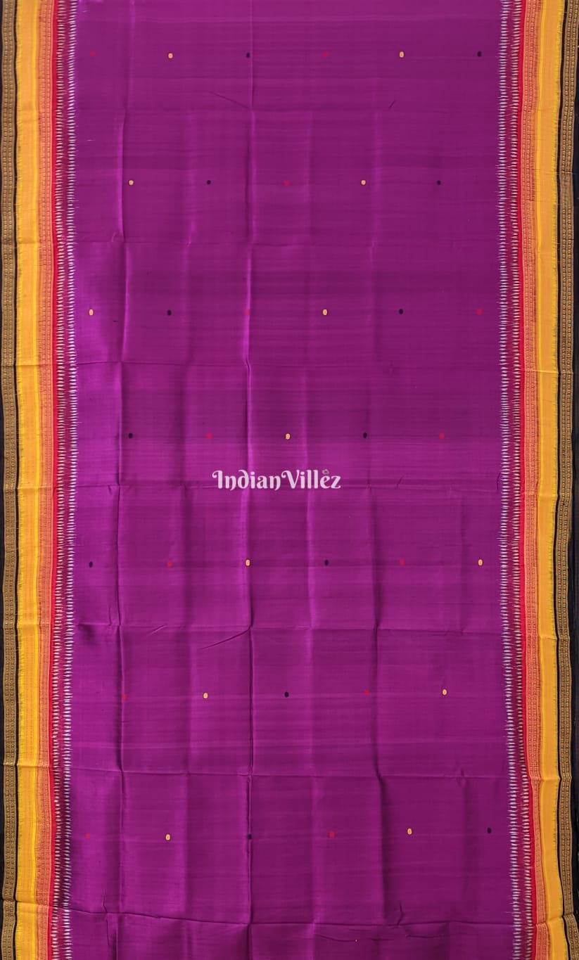 Aubergine Purple Odisha Ikat Kathiphera Silk Saree