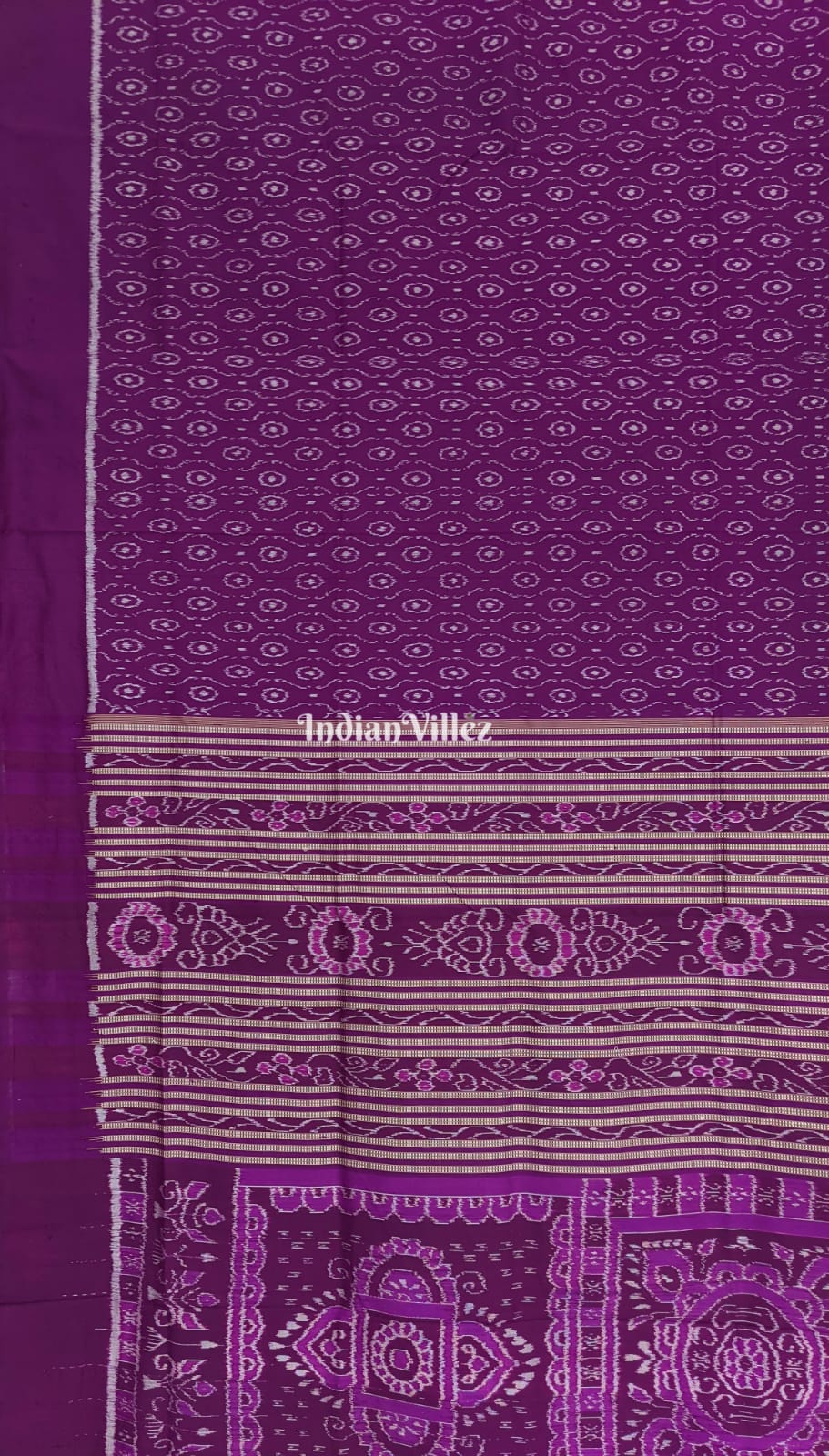 Magenta Contemporary Sambalpuri Ikat Silk Saree
