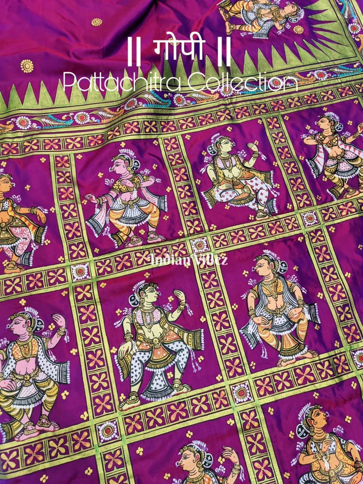 Dual Purple Tone Nataki Pattachitra Pure Merbery Silk Saree
