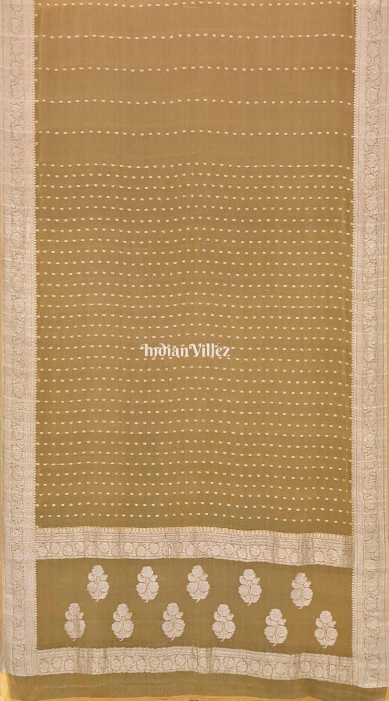 Yellow Banarasi Handloom Khaddi Chiffon Saree