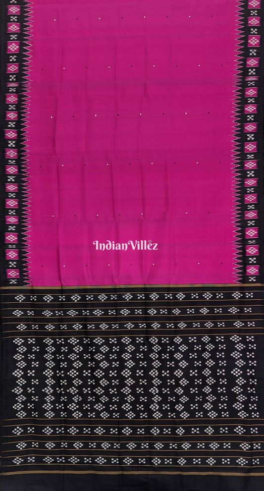 Rani Pink Odisha Ikat Pasapali Khandua Silk Saree