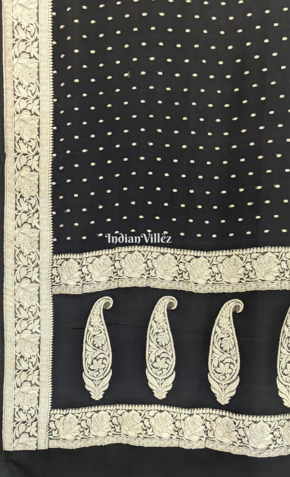 Black Banarasi Khaddi Chiffon Saree