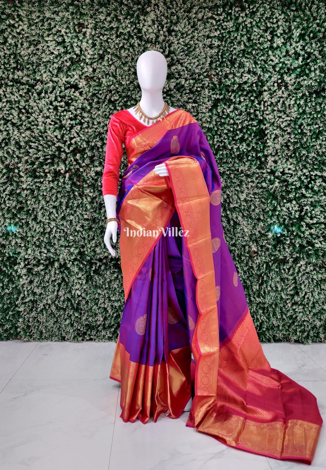 Purple Dual Tone Kanchipuram Silk Saree