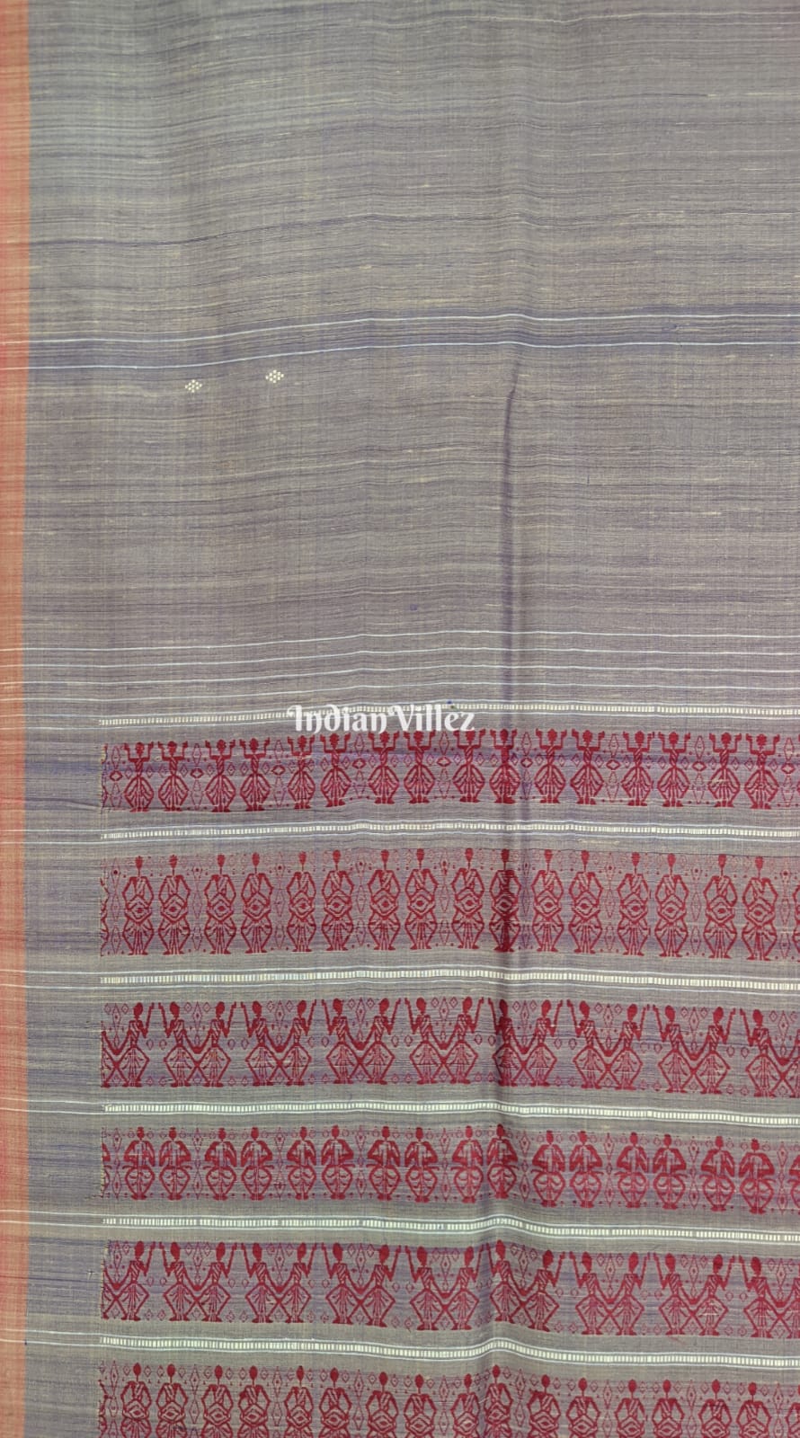 Ash Grey Narthaki Dance Theme Gopalpur Tussar Silk Saree