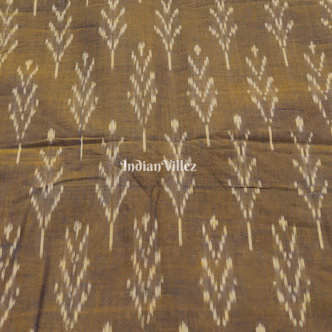 Bronze Handwoven Cotton Pochampally Ikat Fabric