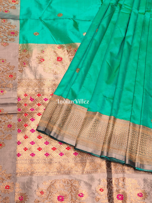 Sea Green Pure Banarasi Katan Silk Saree