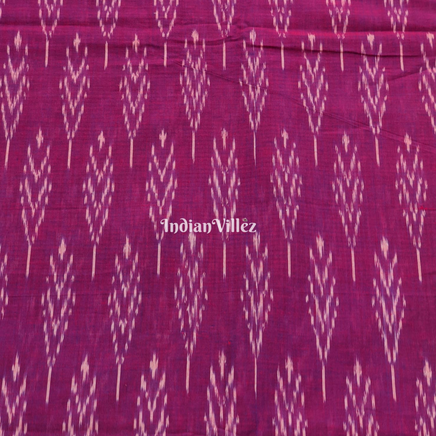 Magenta Ping Handwoven Cotton Pochampally Ikat Fabric
