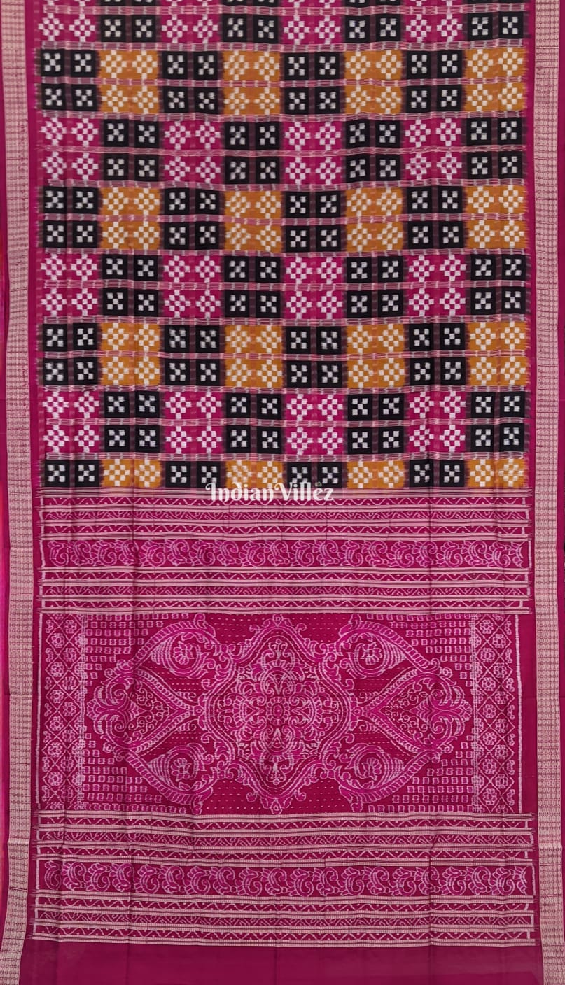 Multicoloured Body Pasapali Sambalpuri Ikat Silk Saree