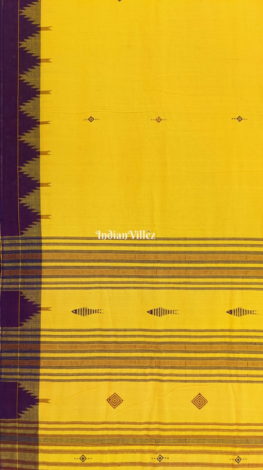 Yellow Odisha Handloom Natural Dye Kotpad Tussar Saree