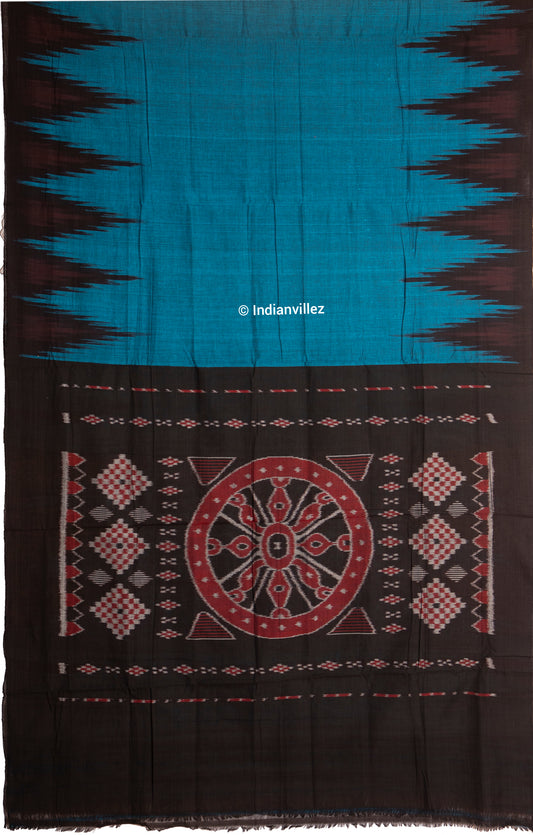 Blue Kargil Kumbha Cotton Ikat Handloom Cotton Saree – IndianVillez