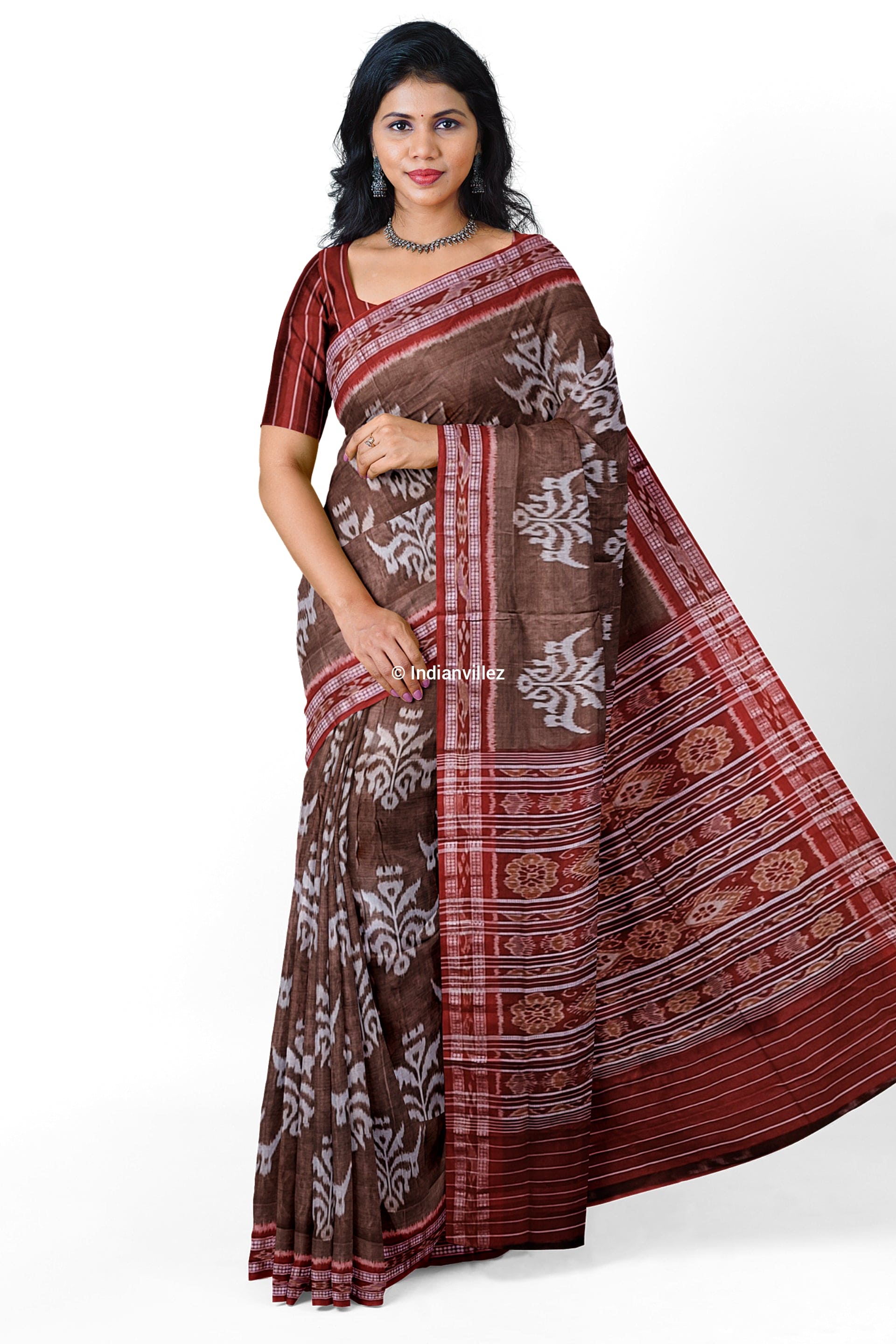 Parijat Flower Odisha Handloom Sambalpuri Cotton Saree