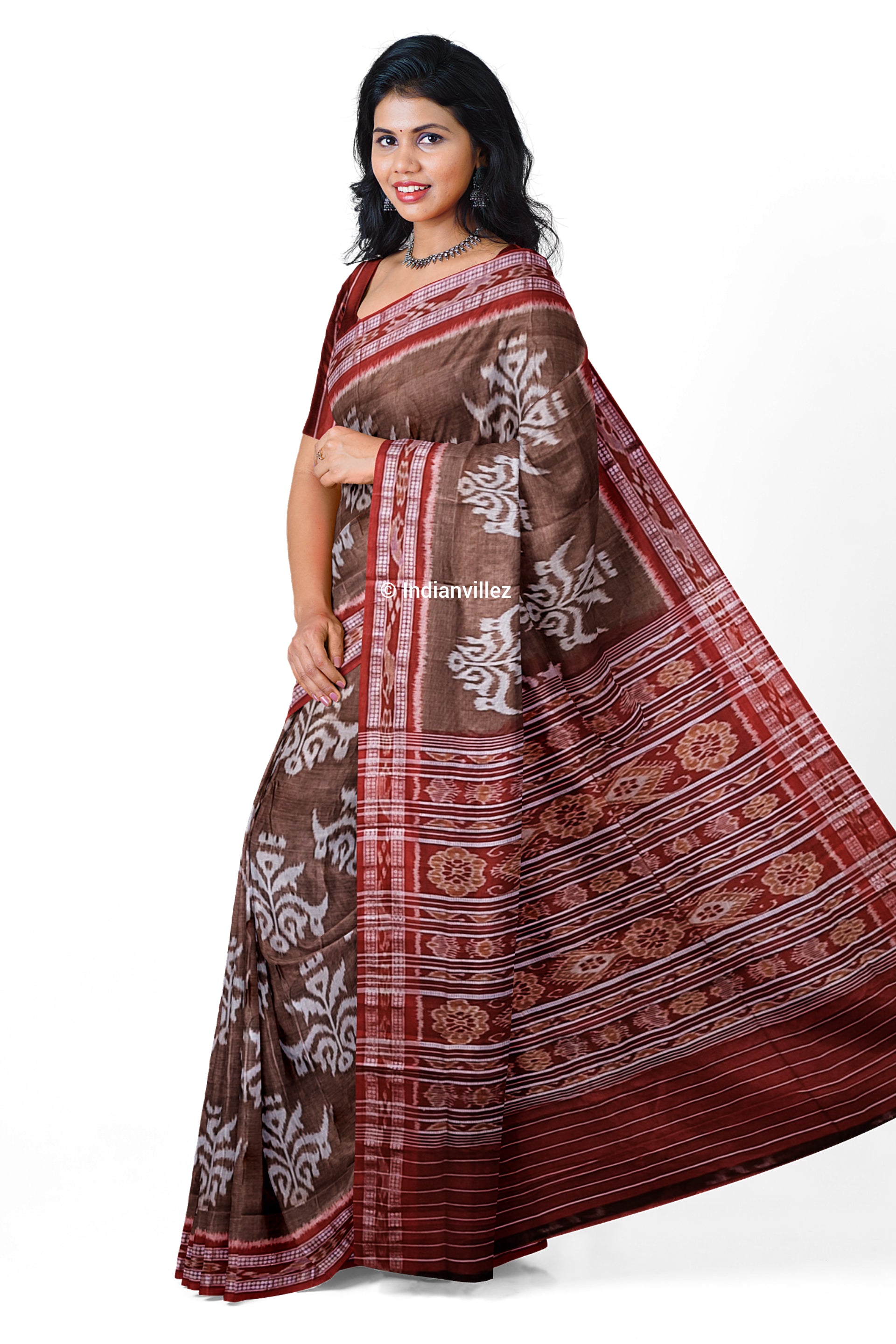 Parijat Flower Odisha Handloom Sambalpuri Cotton Saree