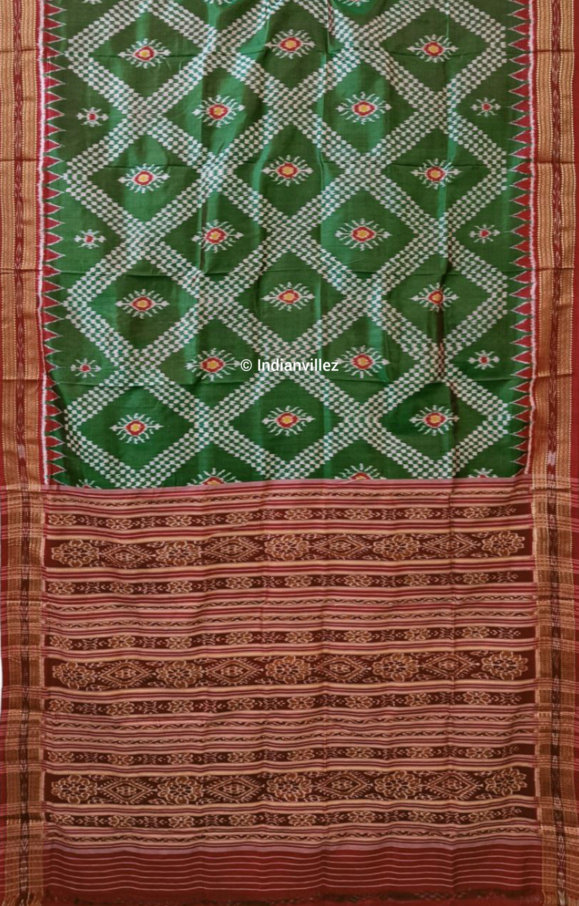 Dual Tone Tarabali Odisha Handloom Khandua Silk Saree