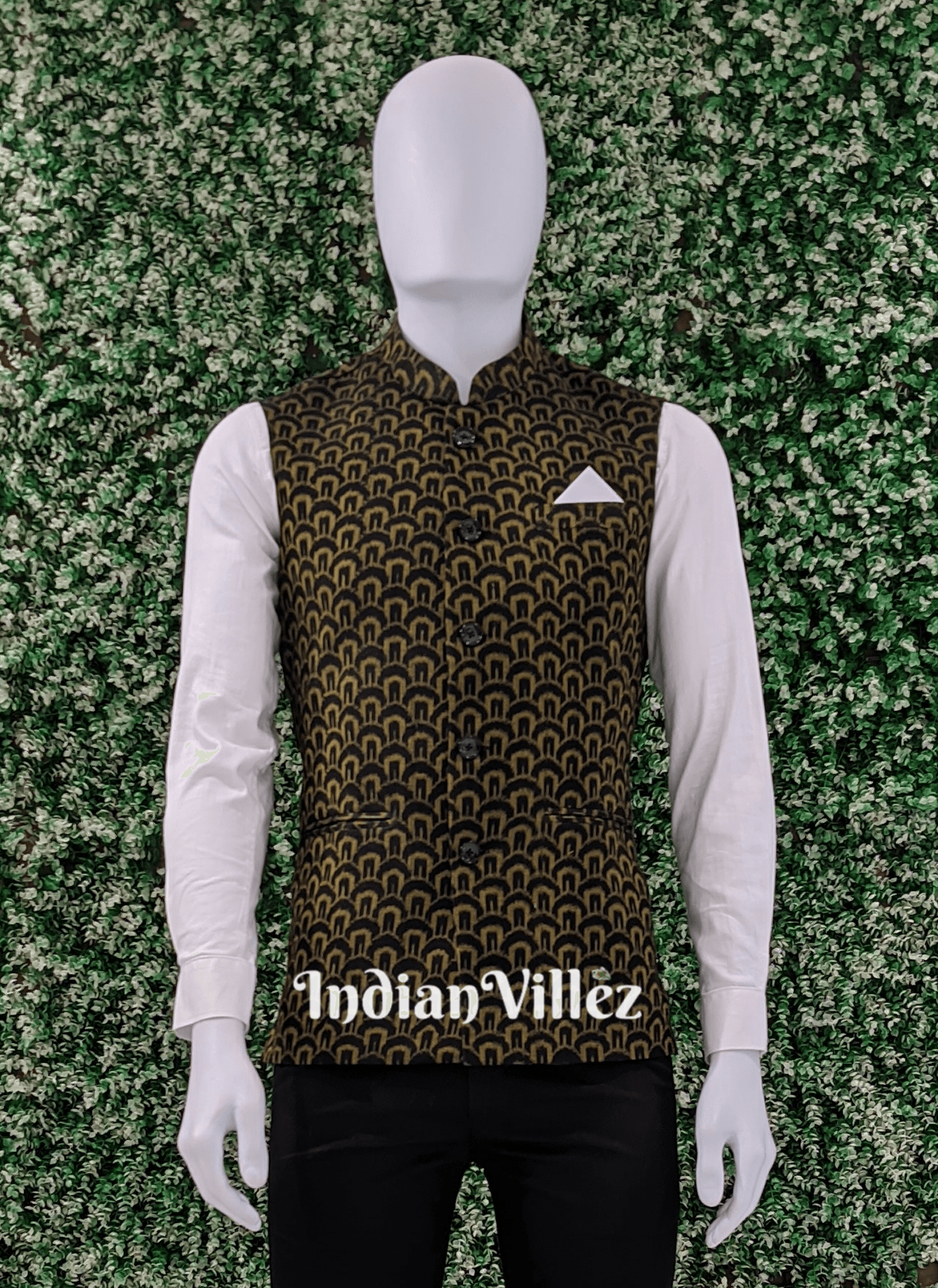 Black Diomond Design Sambalpuri Ikat Half Bandi Jacket