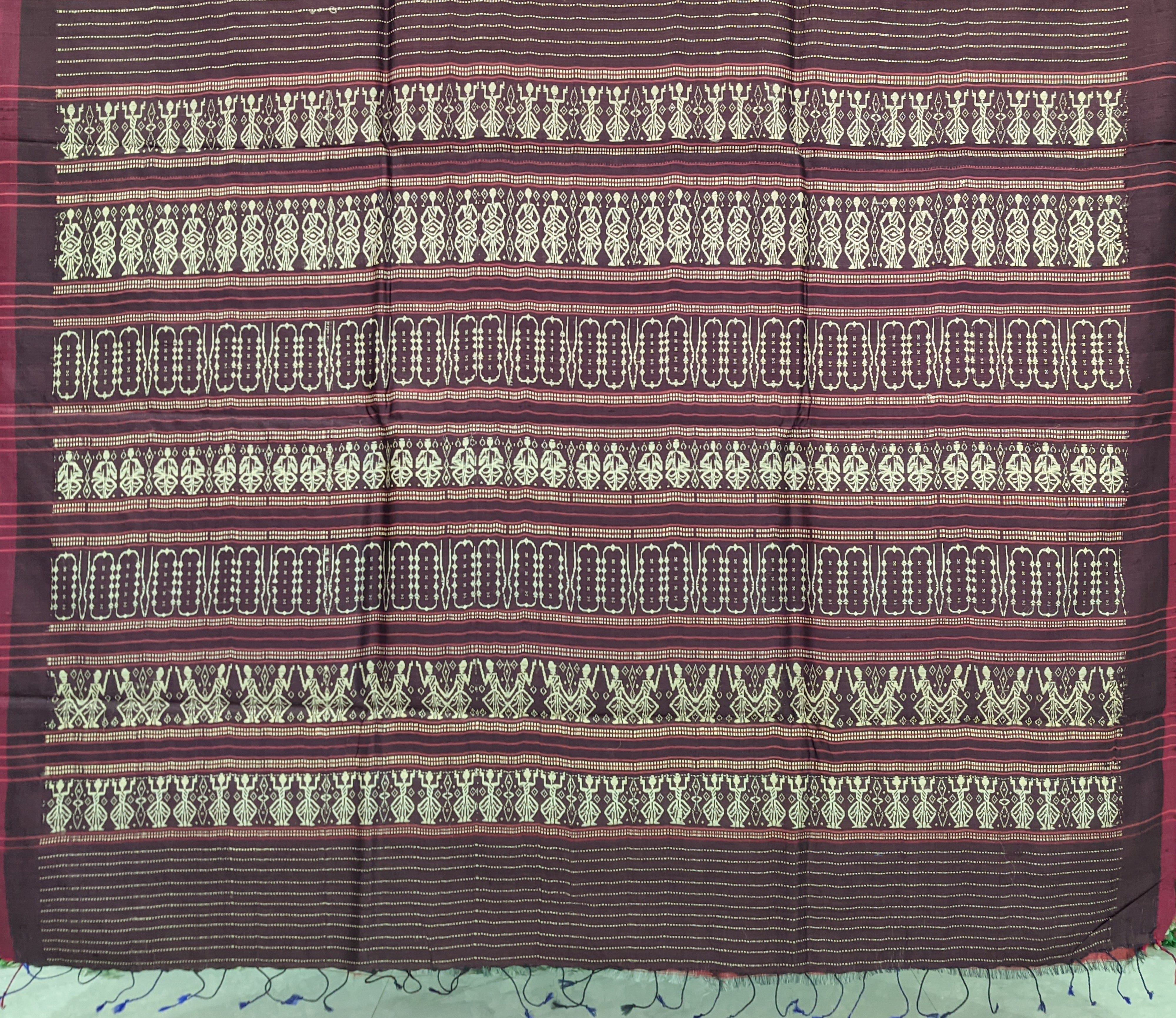 Burgundy Odisha Handloom Gopalpur Tussar Silk Saree